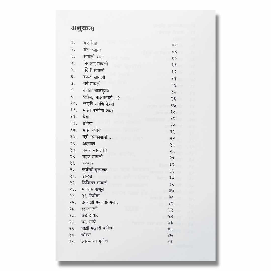 कदाचित  Kadachit Marathi Book By प्रभाकर (बापू) करंदीकर  Prabhakar(Bapu) Karandikar  Index अनुक्रमणिका