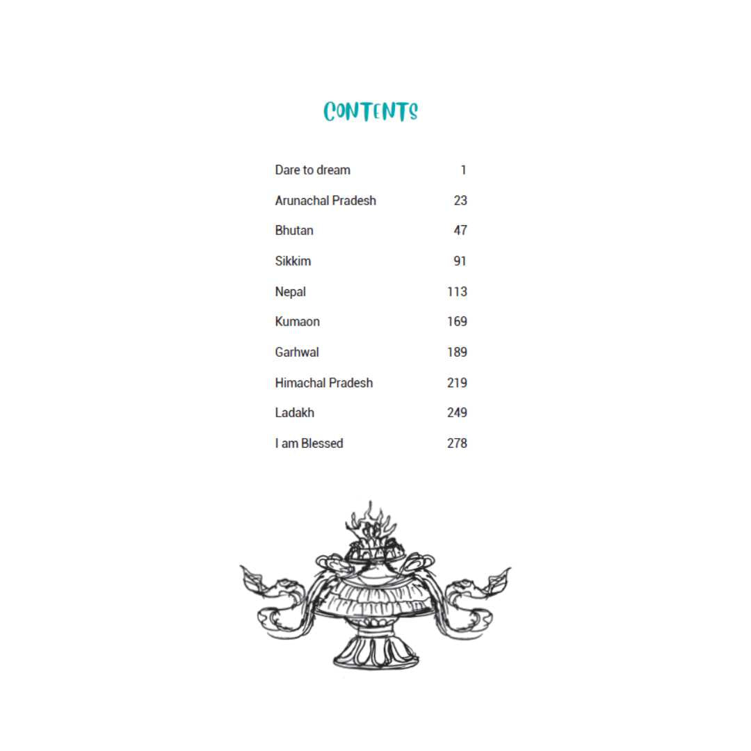 Table of contents page with chapter titles and page numbers on a white background