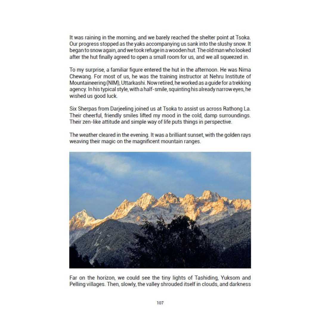 Inner page from the book across the Himalaya