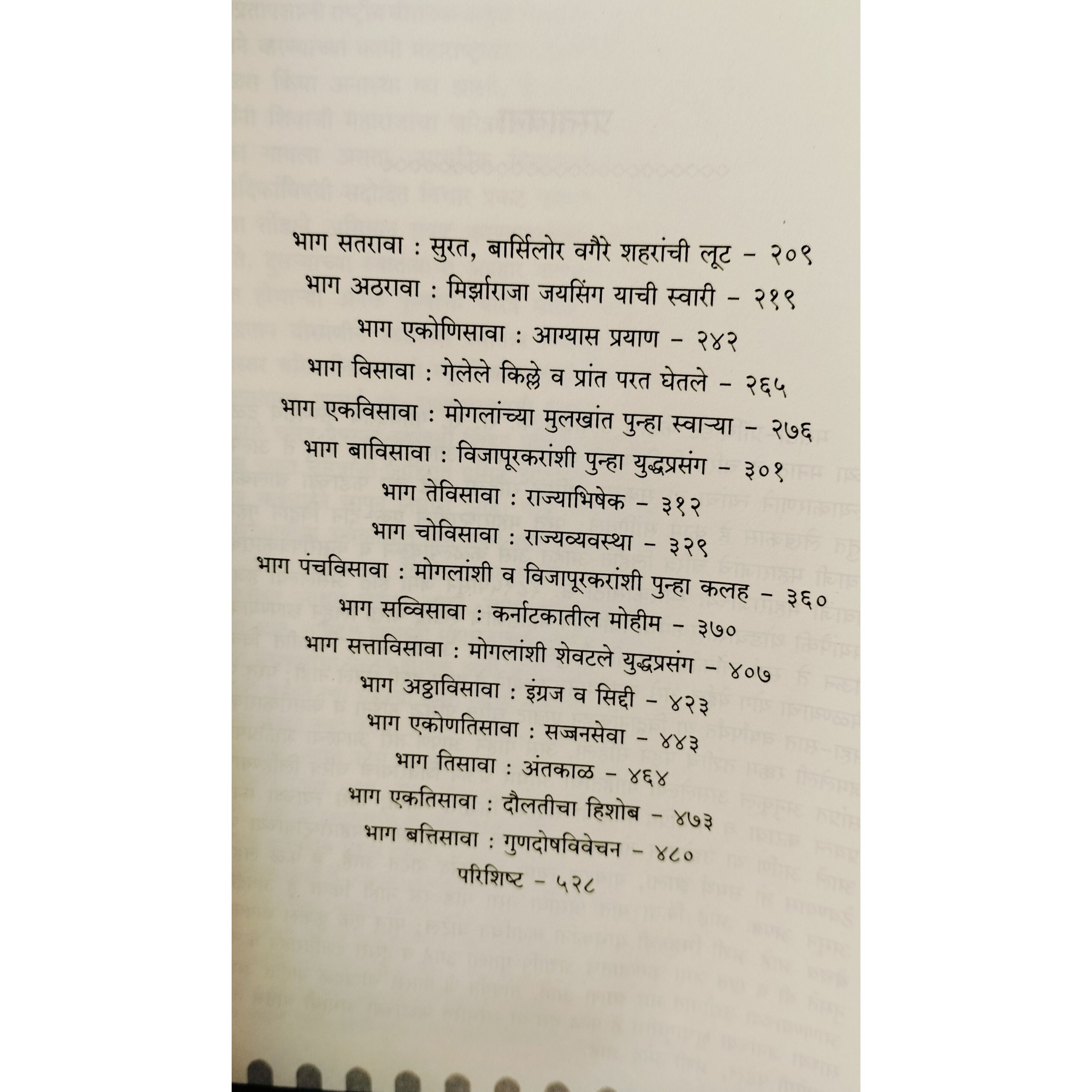 Shivaji Maharaj Biography Index page